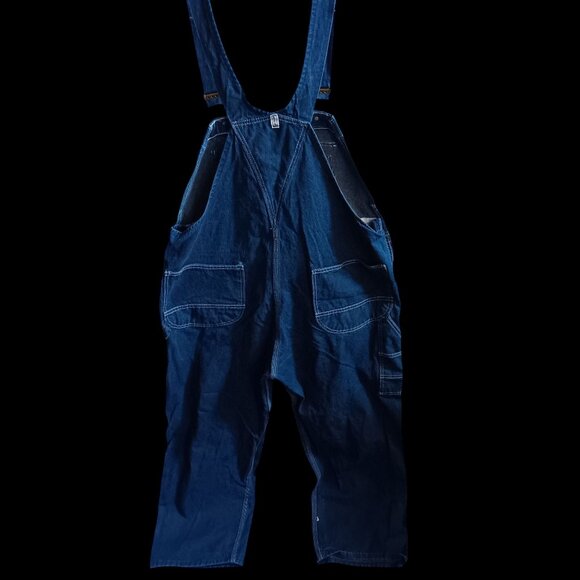 Men's 42x29 Overalls Vintage Key Denim Made Mexico 1990's Workwear Dark Wash - Picture 3 of 5
